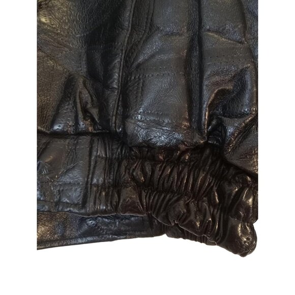 Legacy Leather Jacket Mens Sz Large Black Patchwork Design Zip Up Has Flaws VTG - Picture 7 of 8